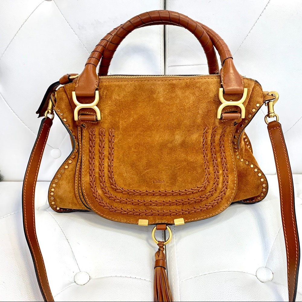 SOLD. CHLOE “Marcie” Medium suede bag - Picture 1 of 8